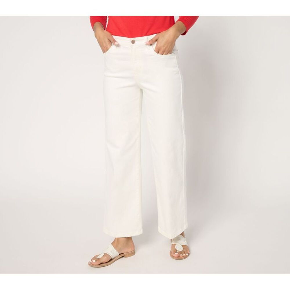 NIC+ZOE Women's Pants Sz 0 Wide Leg Weekend Jeans White A683354